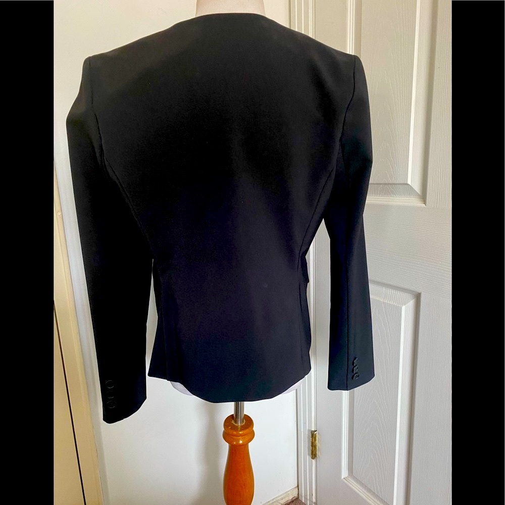 Joseph Ribkoff Black Draped Ruffle Blazer - Picture 6 of 10